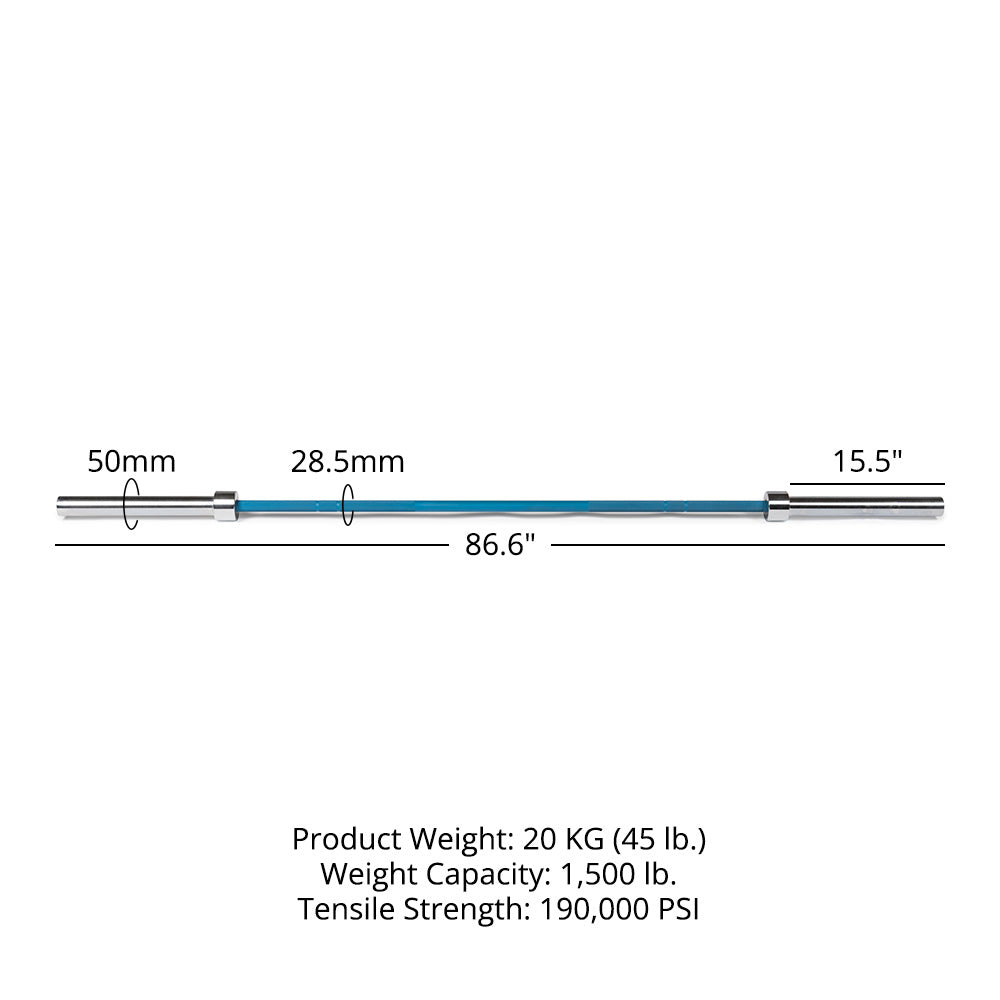 TITAN Series Cerakote Olympic Barbell | Blue - view 20