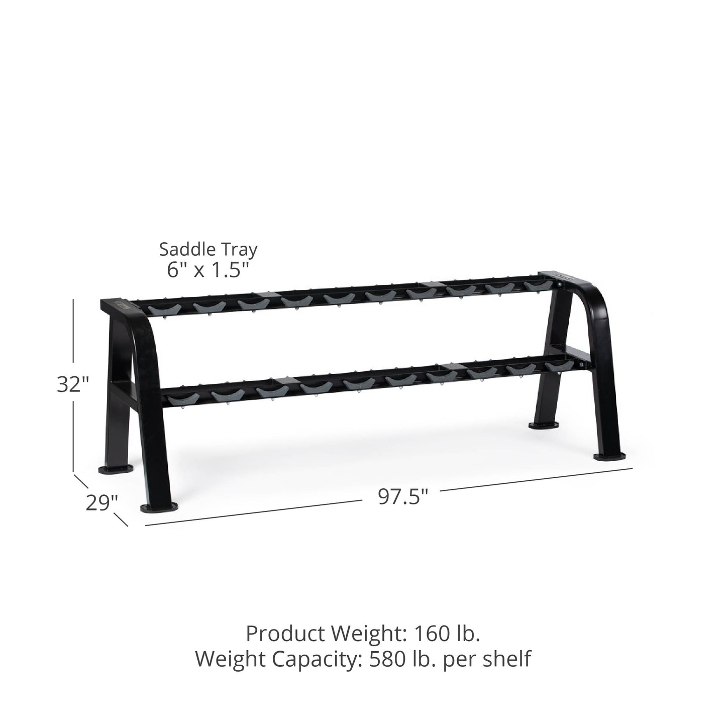2 Tier Saddle Dumbbell Rack - view 10