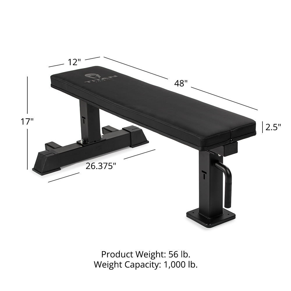 Elite Series Single Post Flat Bench | Black - view 12