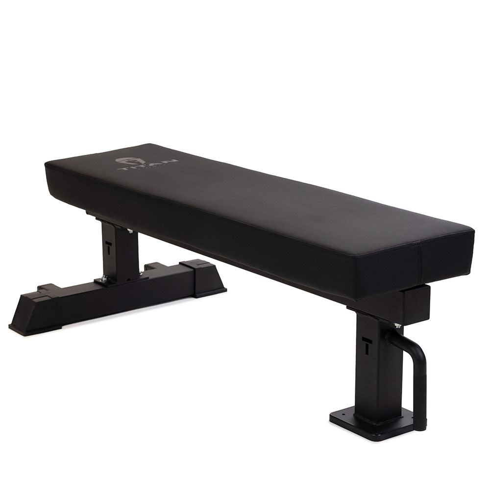 TITAN Series Single Post Flat Bench | Black - view 1