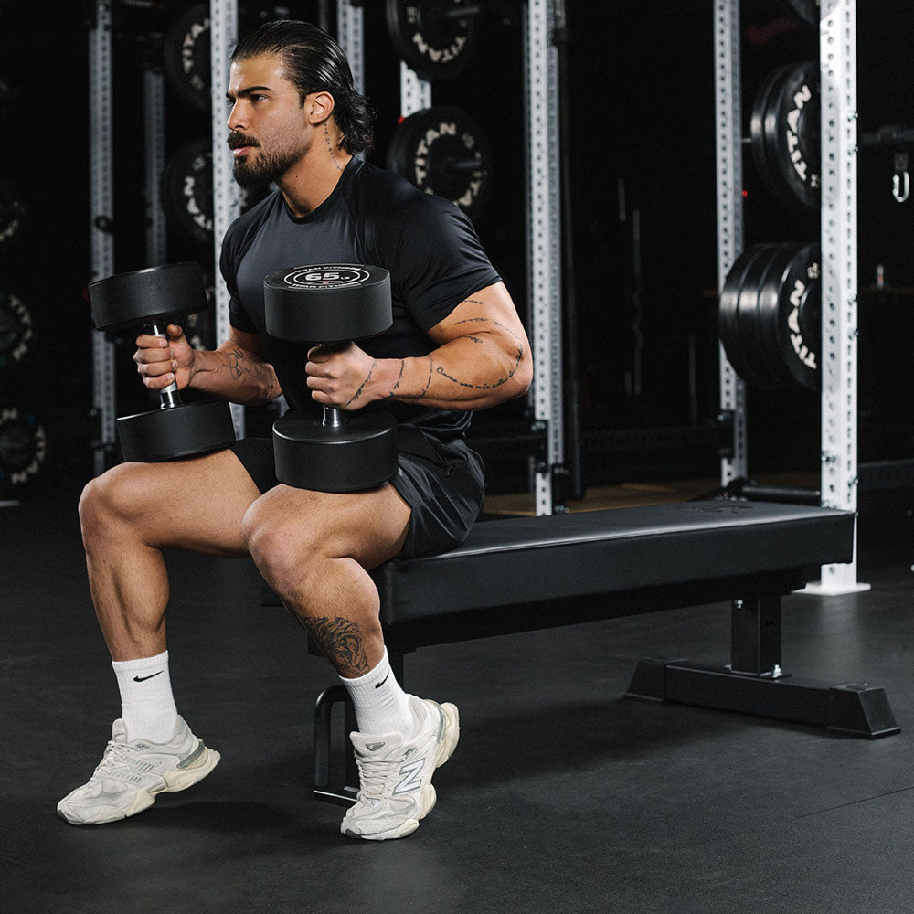 TITAN Series Single Post Flat Bench | Black - view 4