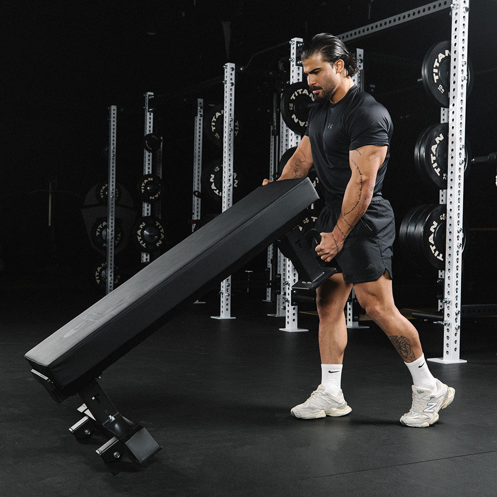 TITAN Series Single Post Flat Bench | Black - view 8