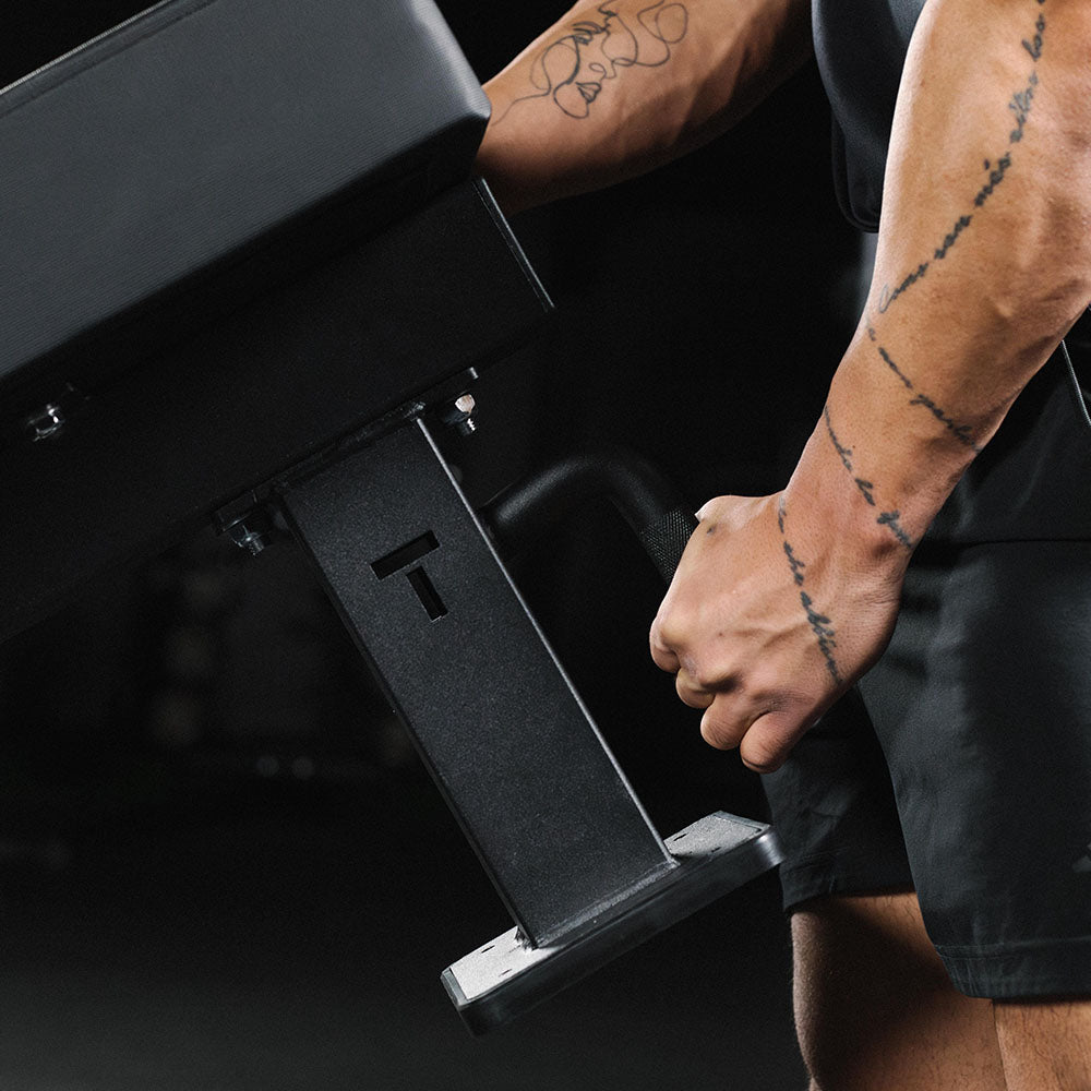 TITAN Series Single Post Flat Bench | Black