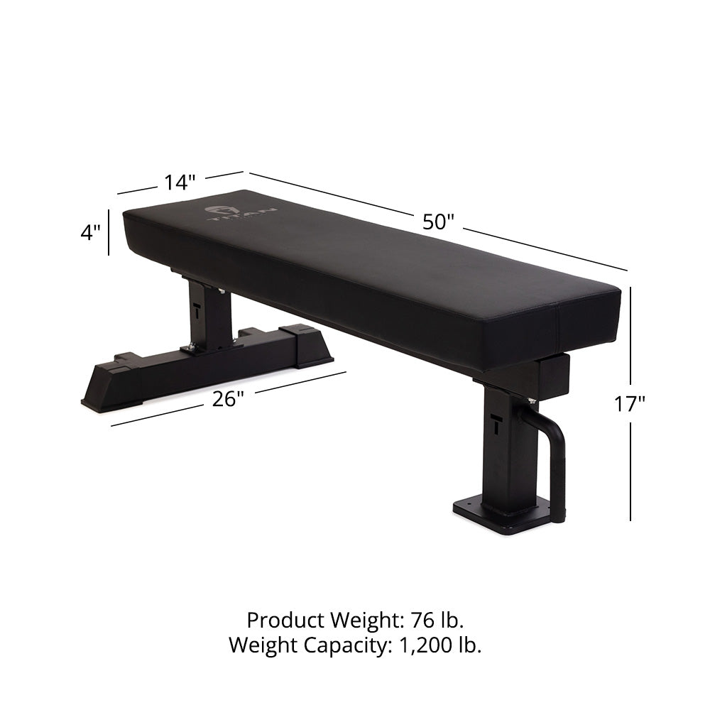 TITAN Series Single Post Flat Bench | Black - view 12