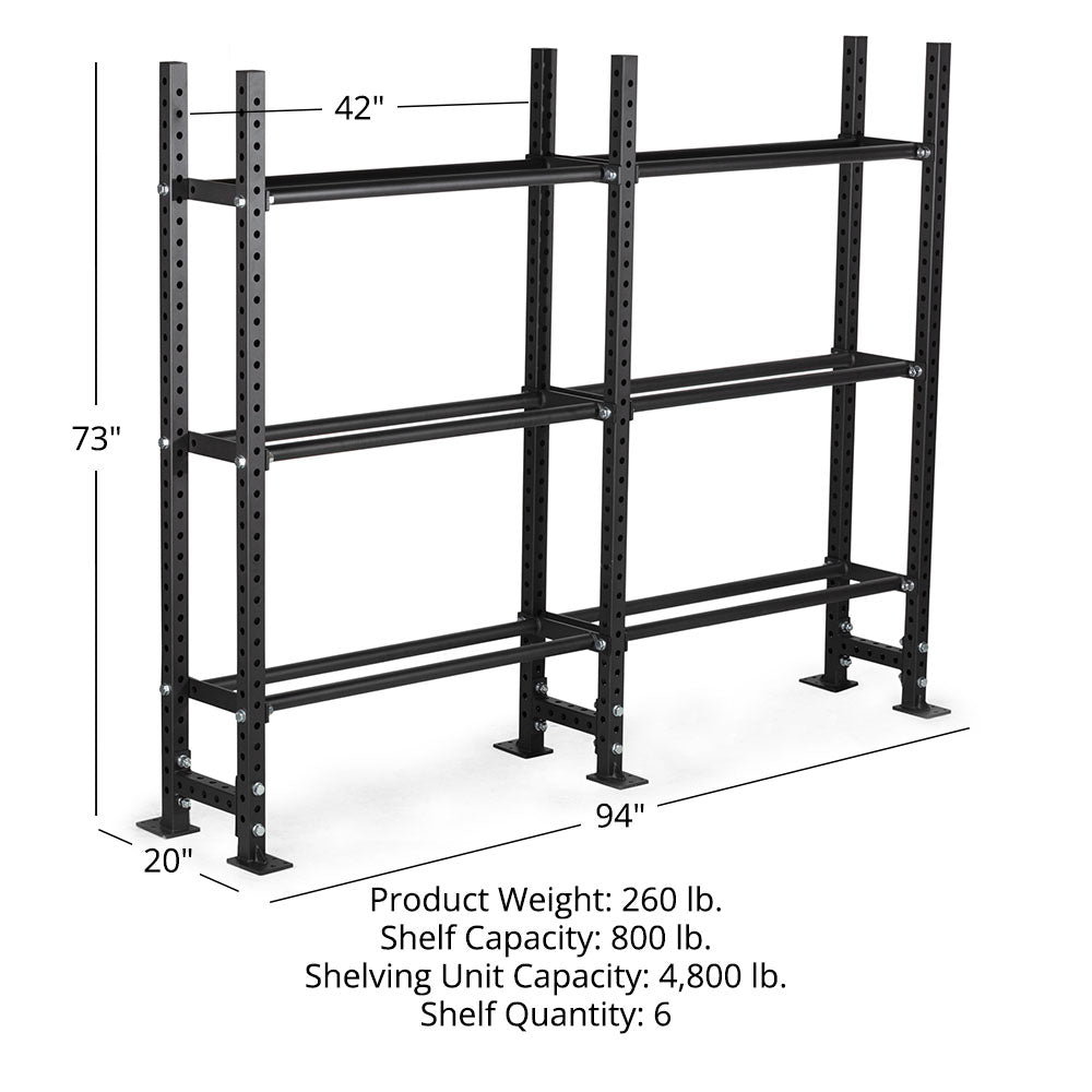 Elite Series Extension Unit Mass Storage System with Bumper & Medicine Ball Shelves | 3 Tier 73" / 42" - view 24