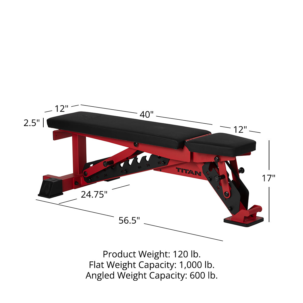 TITAN Series Adjustable Bench | Red