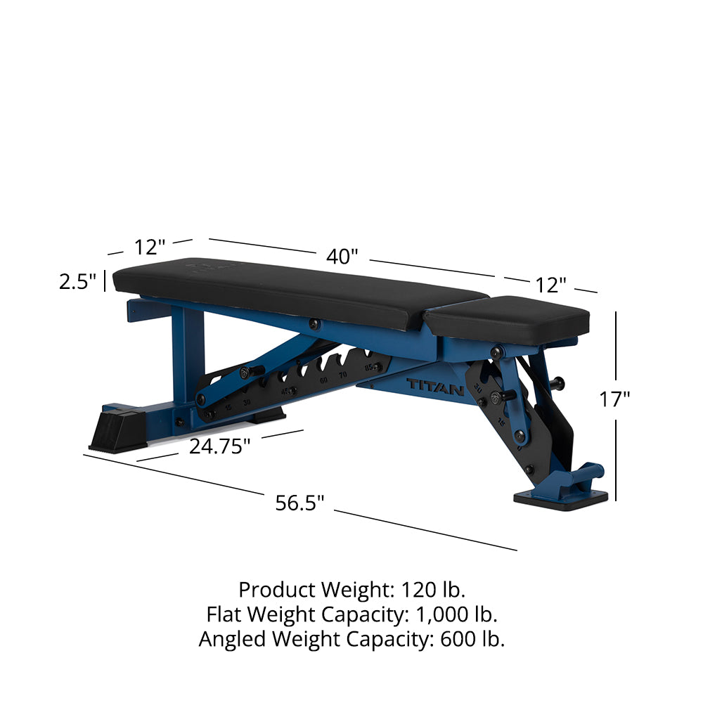 TITAN Series Adjustable Bench | Navy