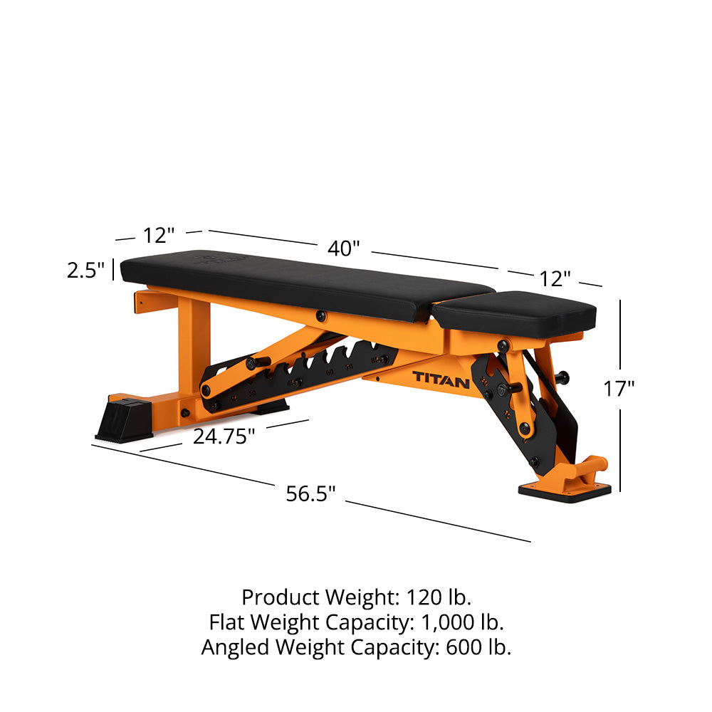 TITAN Series Adjustable Bench | Orange