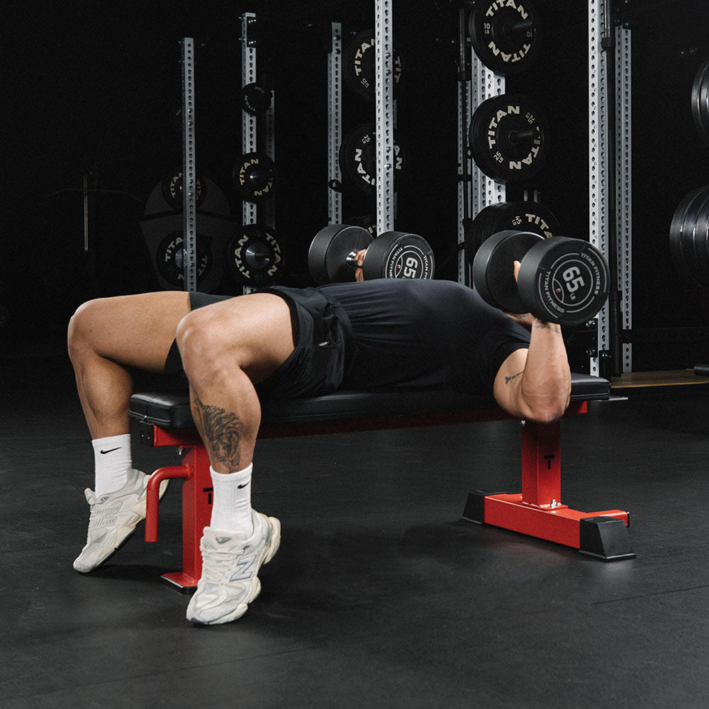 Elite Series Single Post Flat Bench | Red - view 14