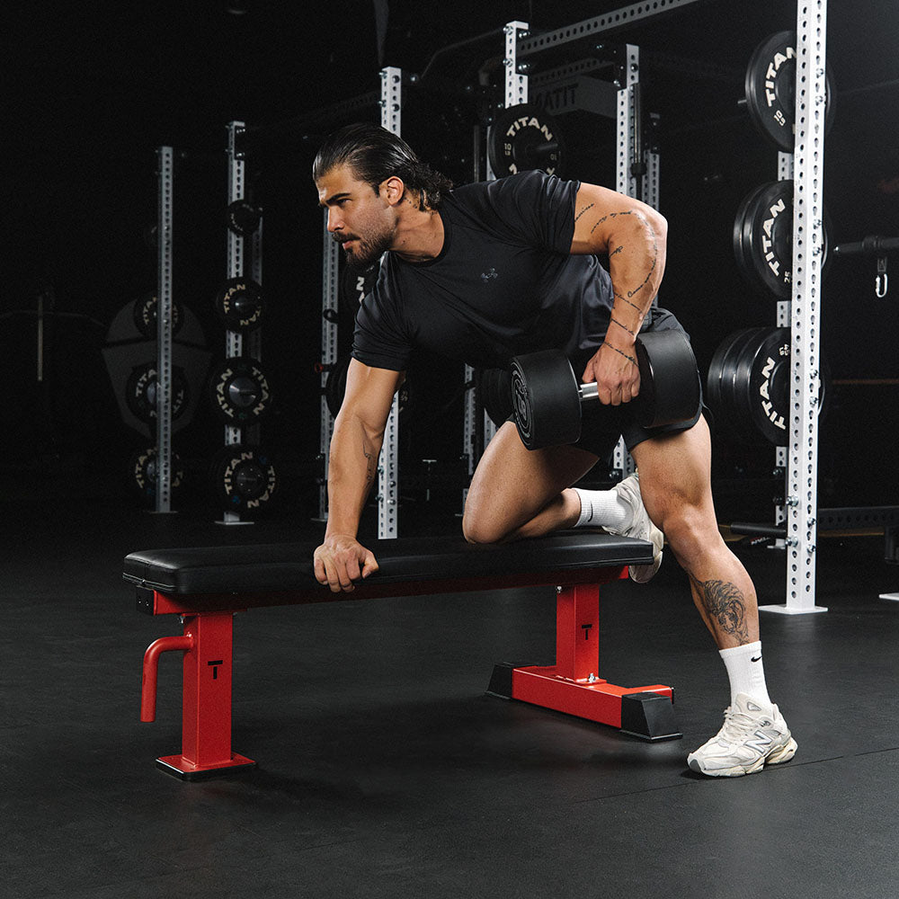 Elite Series Single Post Flat Bench | Red - view 15