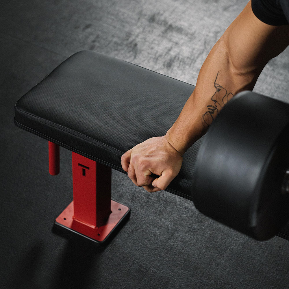 Elite Series Single Post Flat Bench | Red