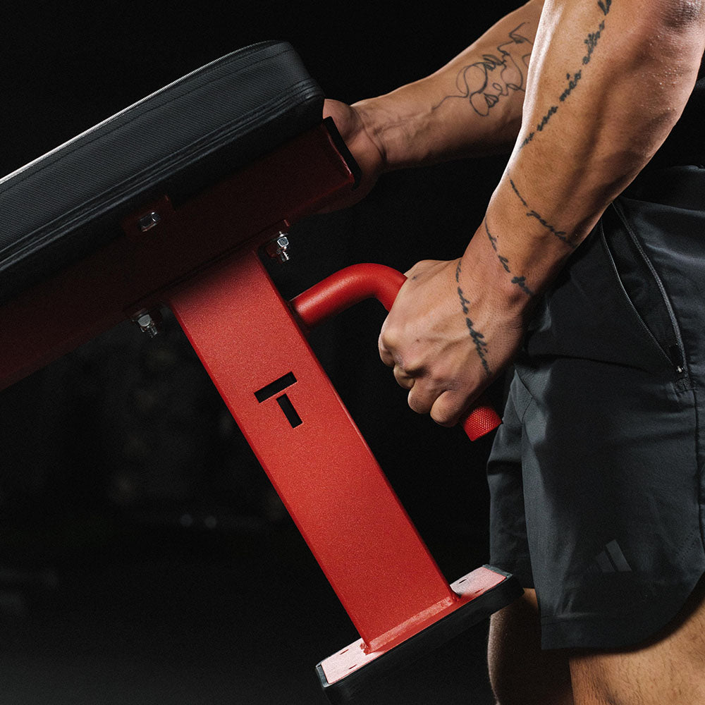 Elite Series Single Post Flat Bench | Red