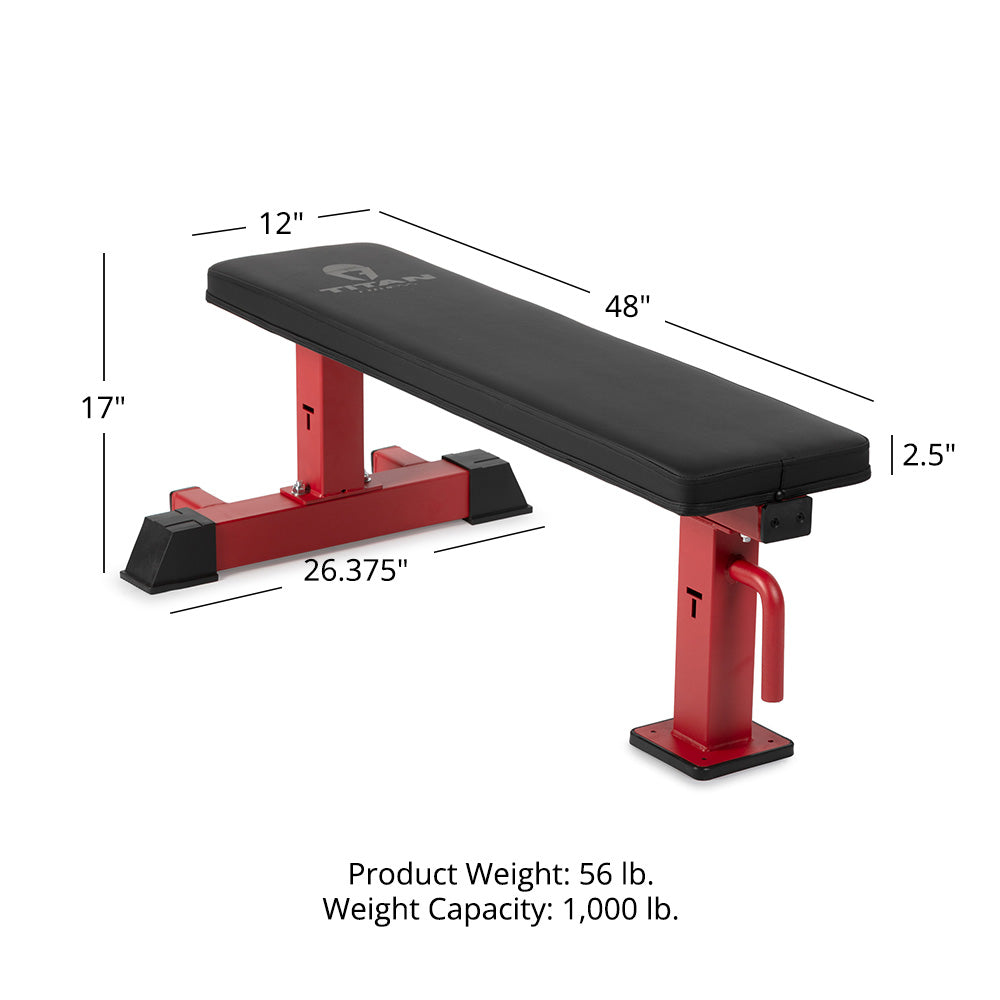 Elite Series Single Post Flat Bench | Red - view 24