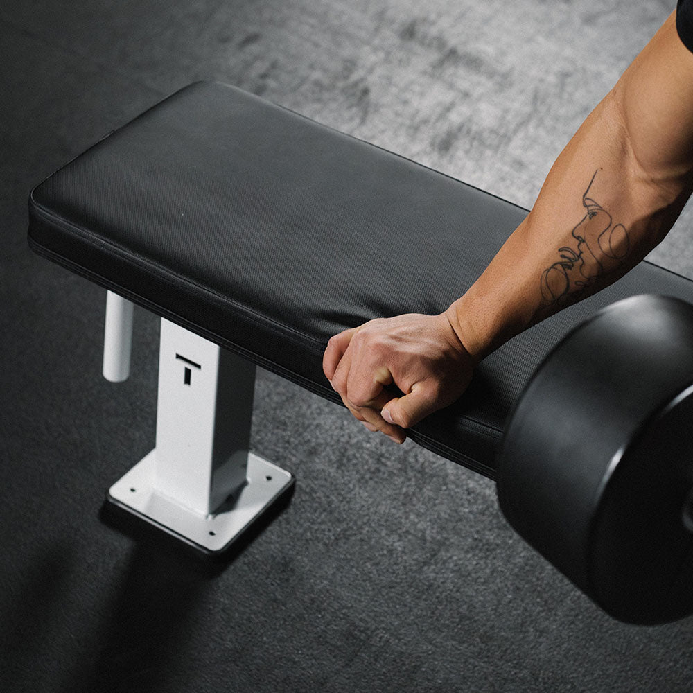 Elite Series Single Post Flat Bench | White - view 40