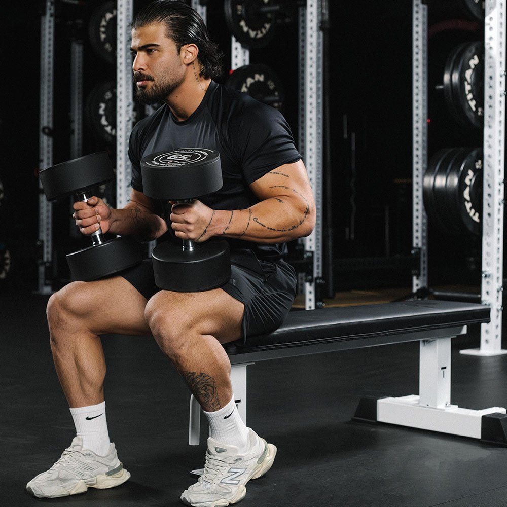 Elite Series Single Post Flat Bench | White - view 41