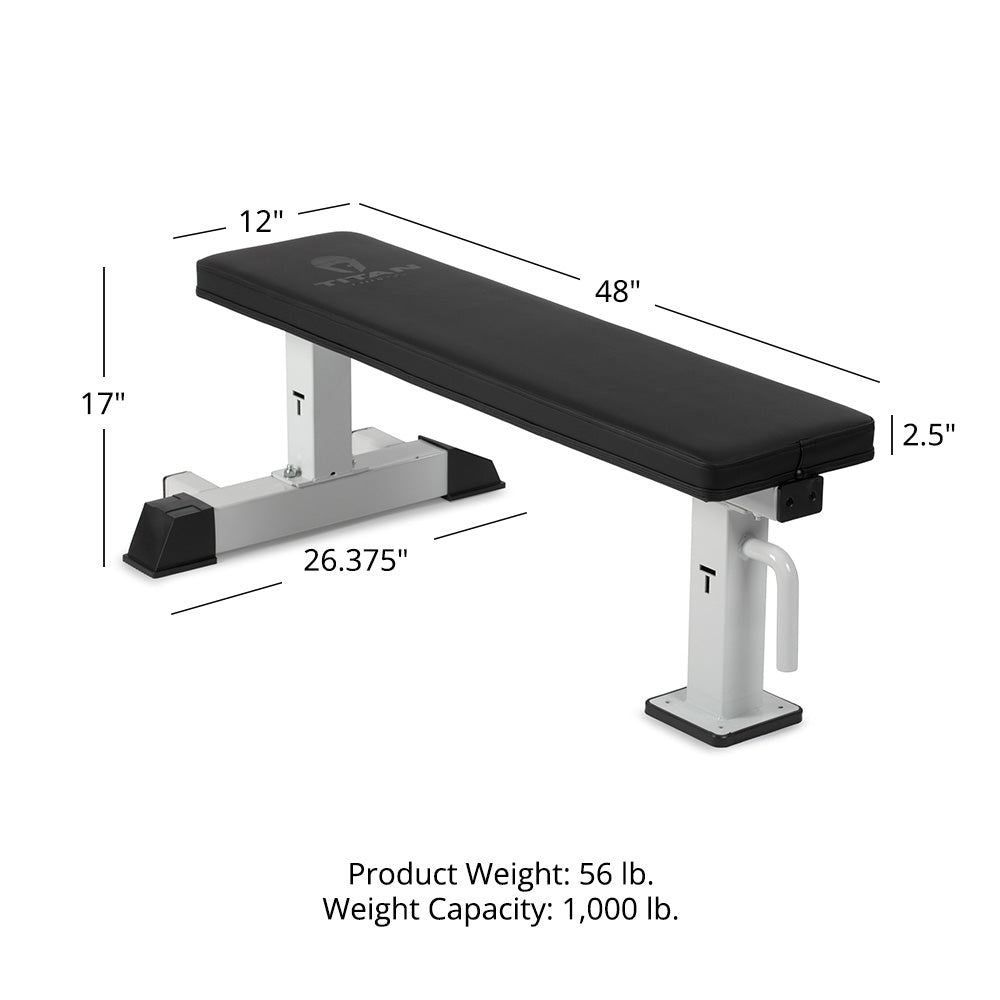 Elite Series Single Post Flat Bench | White - view 48