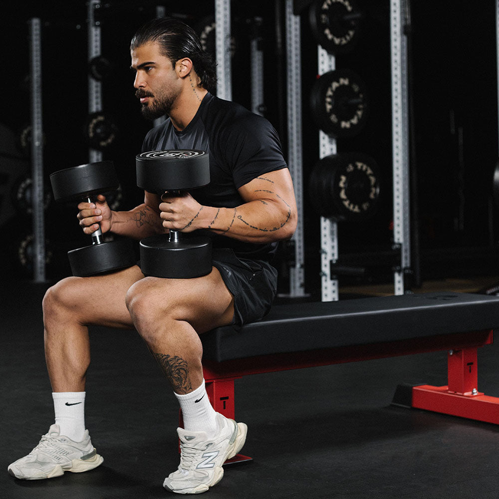 TITAN Series Single Post Flat Bench | Red - view 16