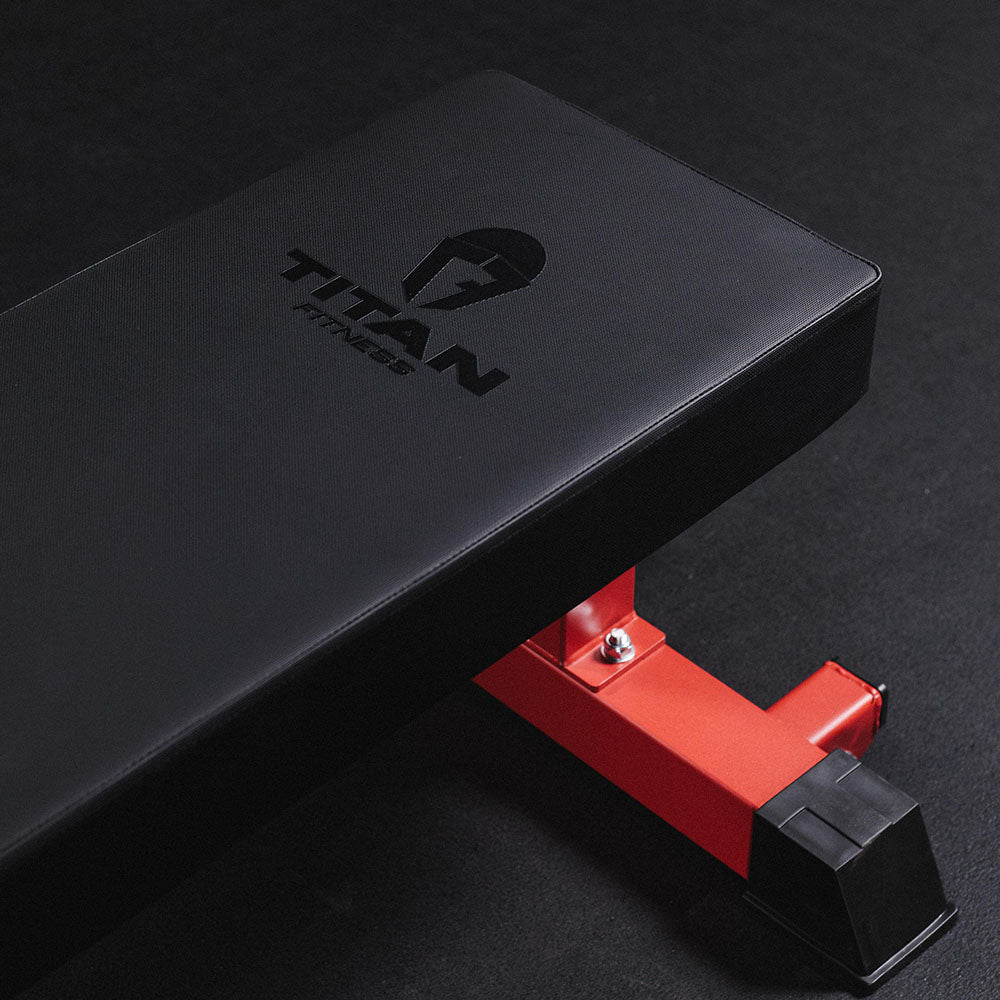 TITAN Series Single Post Flat Bench | Red