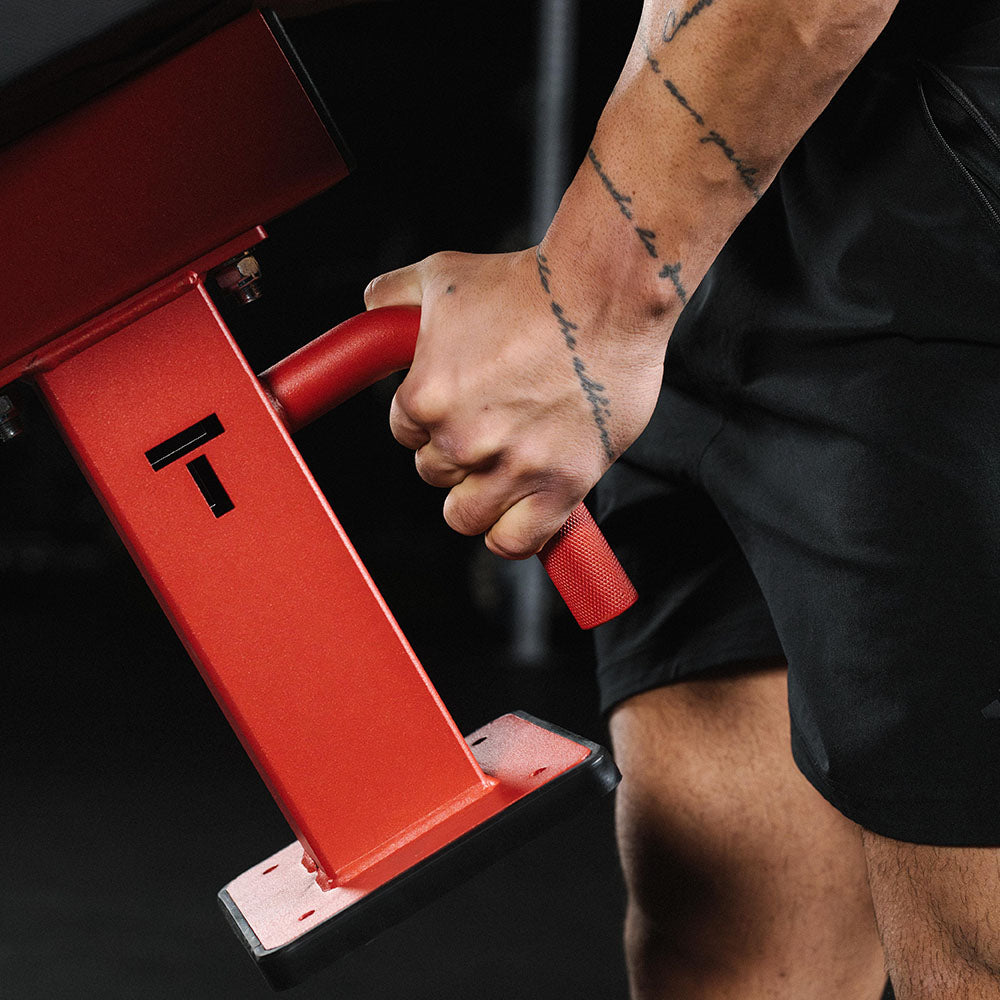 TITAN Series Single Post Flat Bench | Red