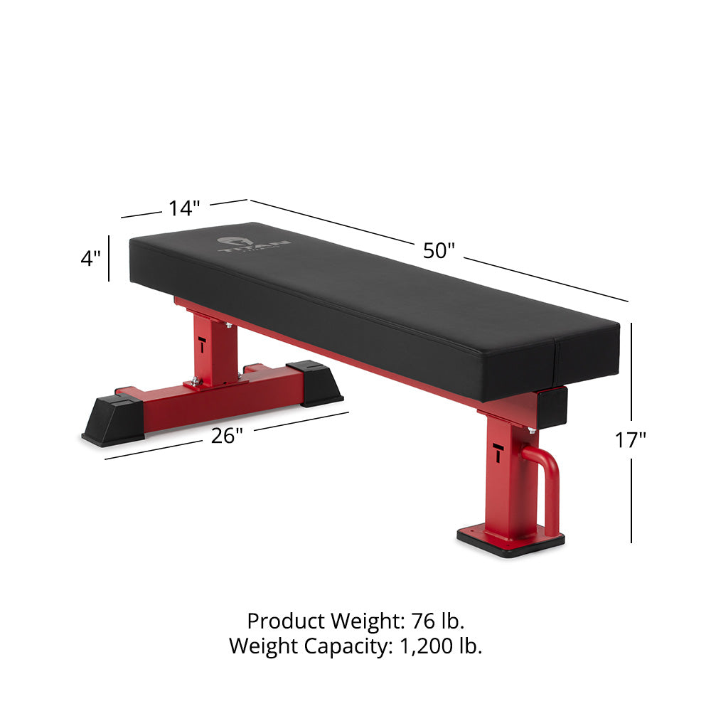 TITAN Series Single Post Flat Bench | Red - view 24
