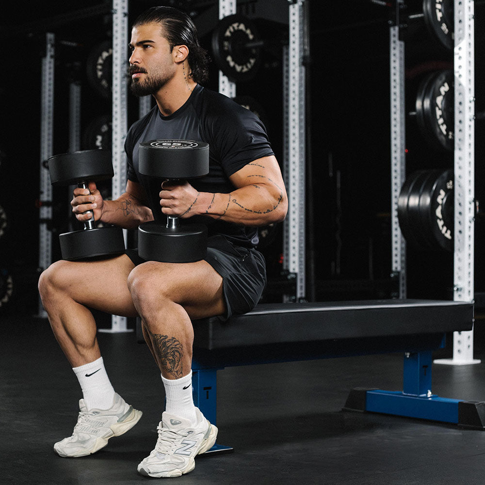 TITAN Series Single Post Flat Bench | Navy - view 28