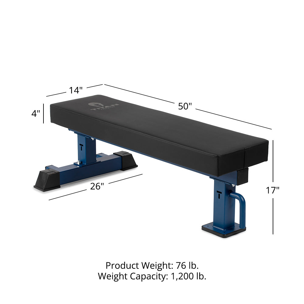TITAN Series Single Post Flat Bench | Navy - view 36