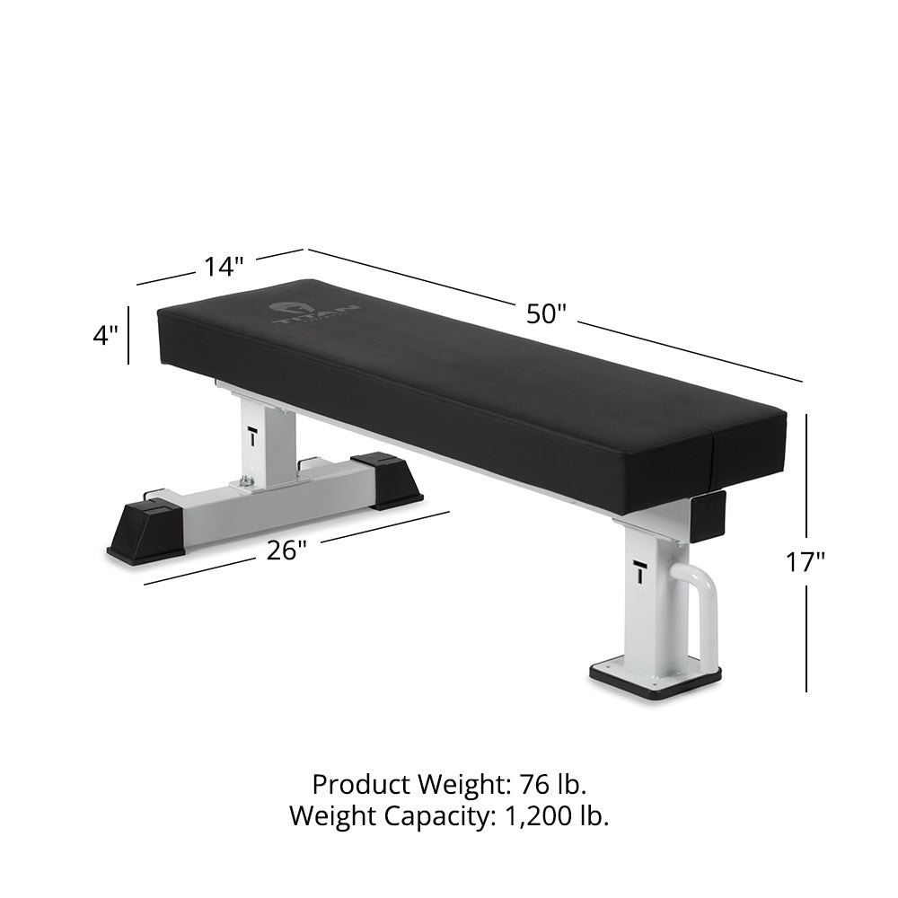 TITAN Series Single Post Flat Bench | White - view 48