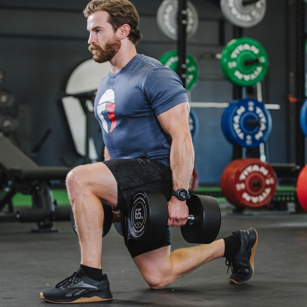 55 LB - 75 LB Set Round Urethane Dumbbells