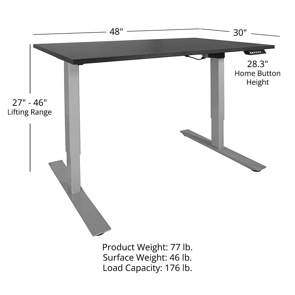 A2 Adjustable Sit to Stand Desk 30" x 48" Black Top - view 7
