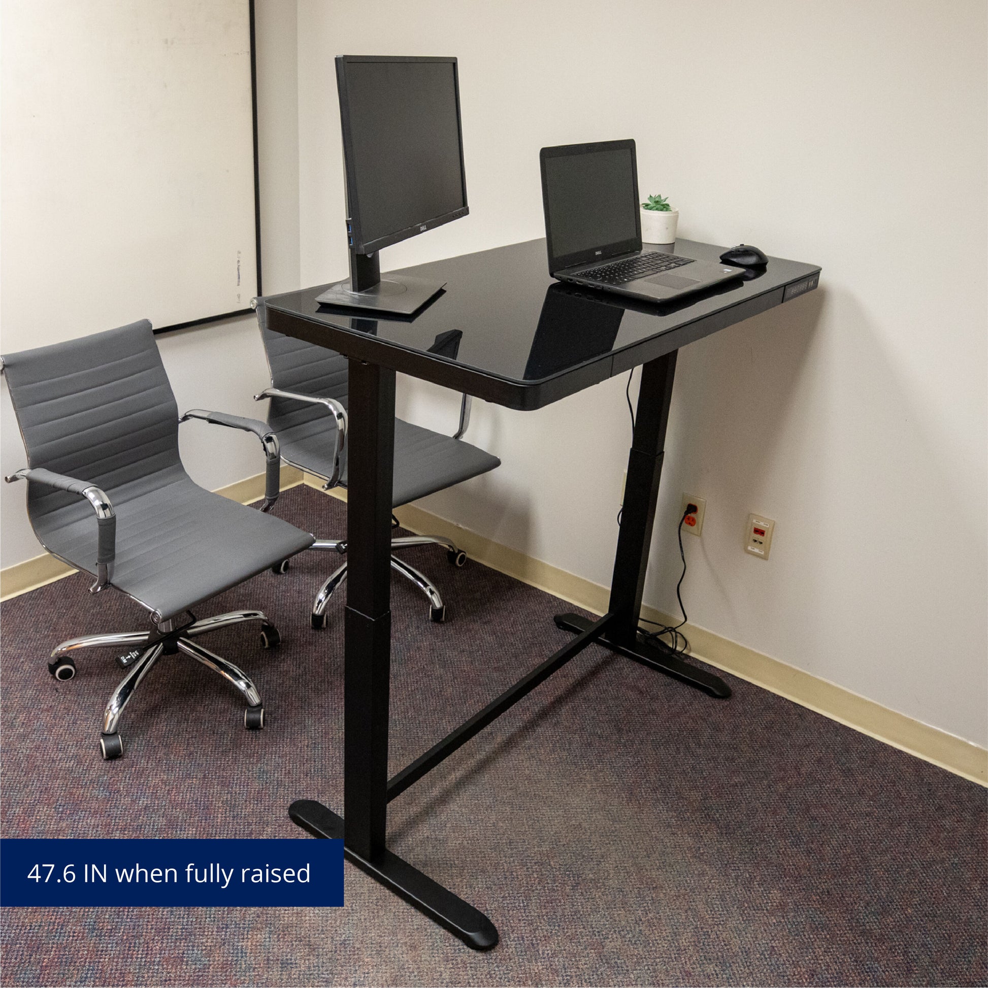 SCRATCH AND DENT - Titan Adjustable Glass Top Standing Desk - FINAL SALE