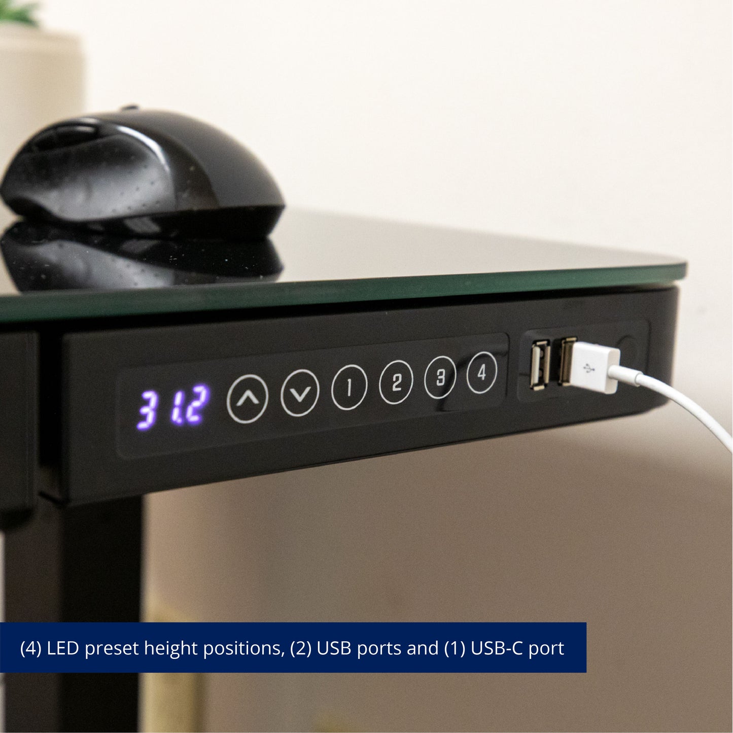 SCRATCH AND DENT - Titan Adjustable Glass Top Standing Desk - FINAL SALE - view 4