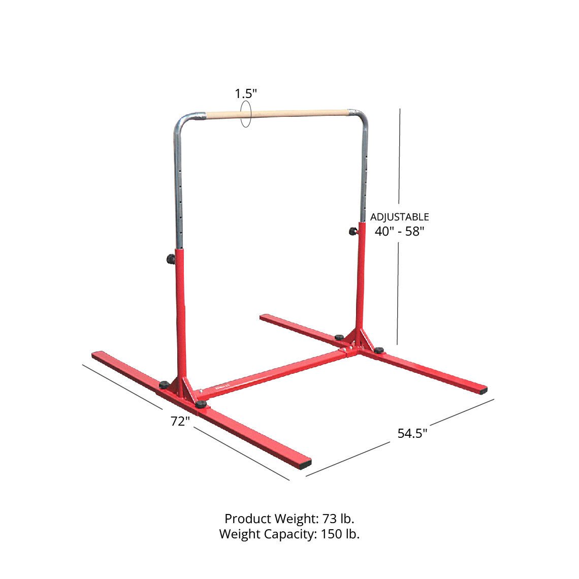 Scratch and Dent - Heavy Duty Jr. Gymnastics Kip Bar - FINAL SALE - view 9