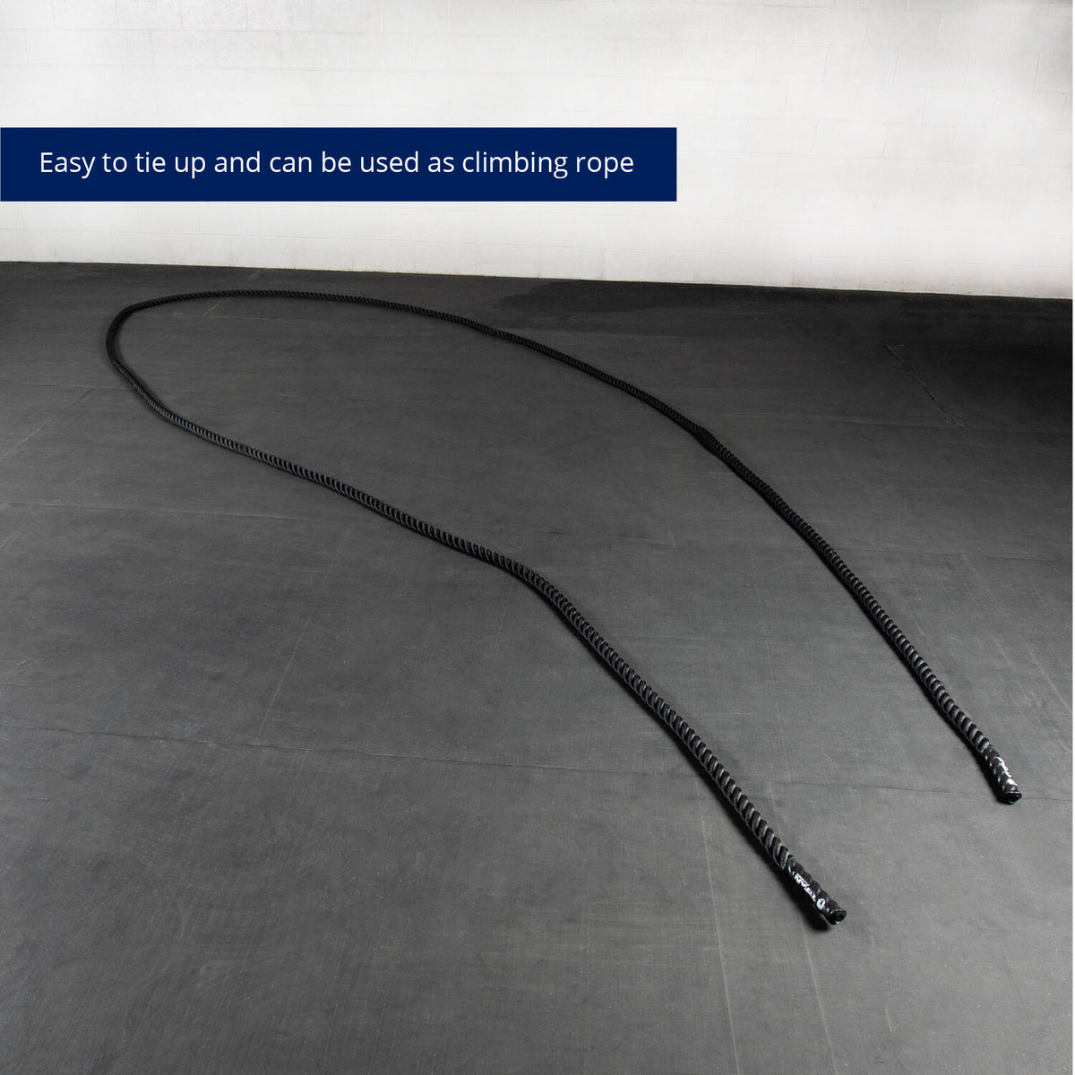 Scratch and Dent - 40' x 1.5" Battle Rope Black Poly Dacron - FINAL SALE - view 2