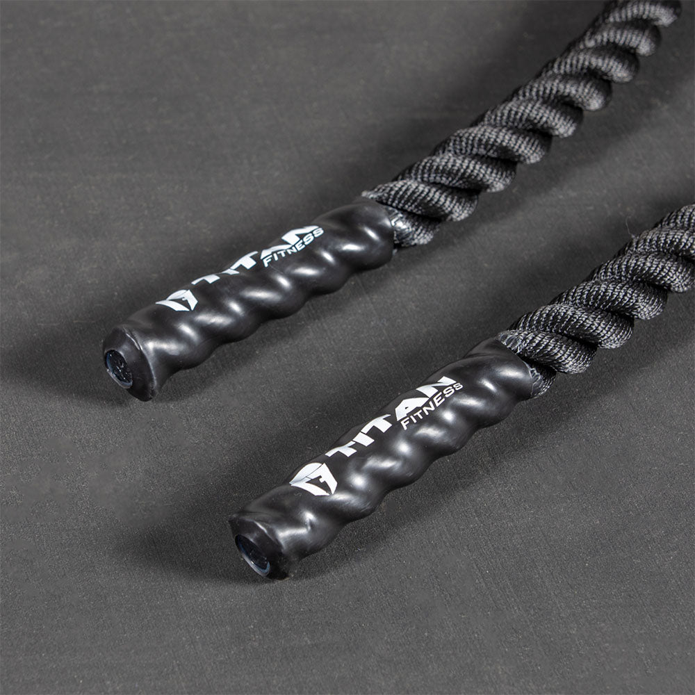 Black Poly Dacron Battle Ropes - Battle Rope Length: 40 FT - Battle Rope Thickness: 1.5" | 40 FT / 1.5"