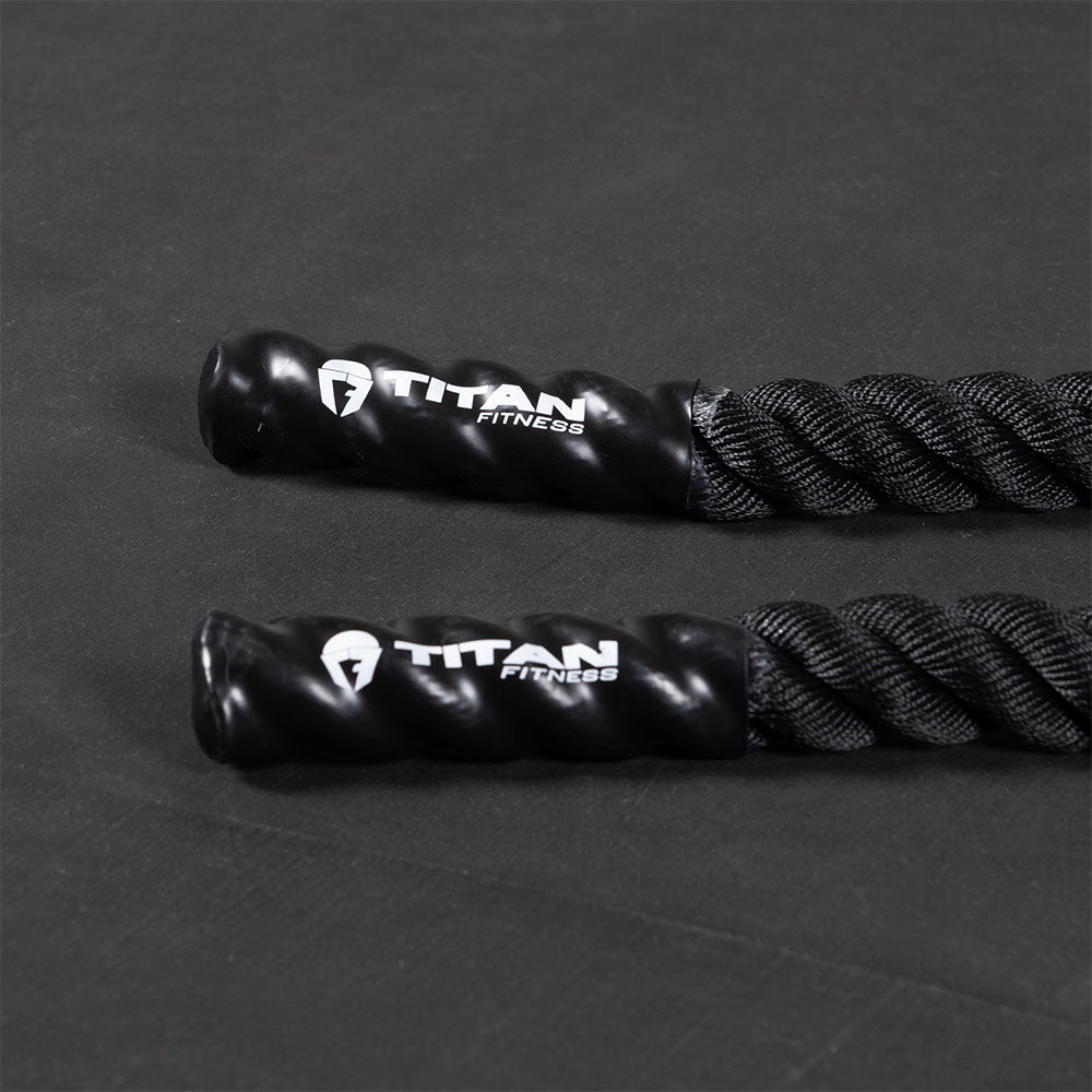 Black Poly Dacron Battle Ropes - Battle Rope Length: 40 FT - Battle Rope Thickness: 2" | 40 FT / 2"