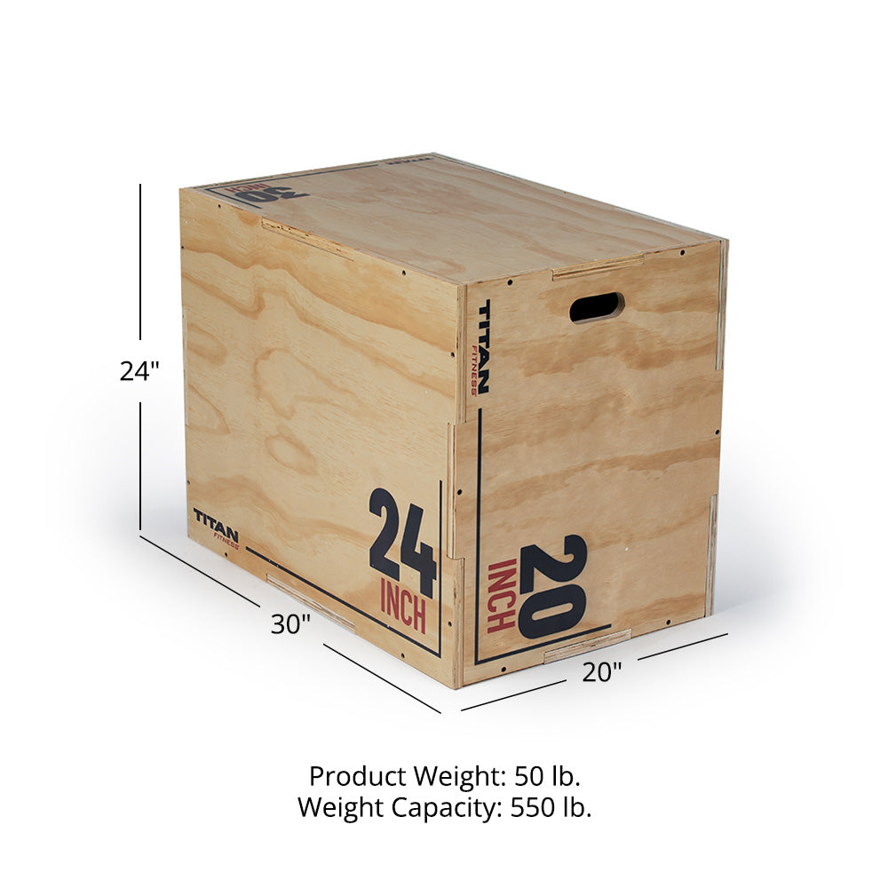 3-in-1 Wooden Plyo Box | Large (20 x 24 x 30in)