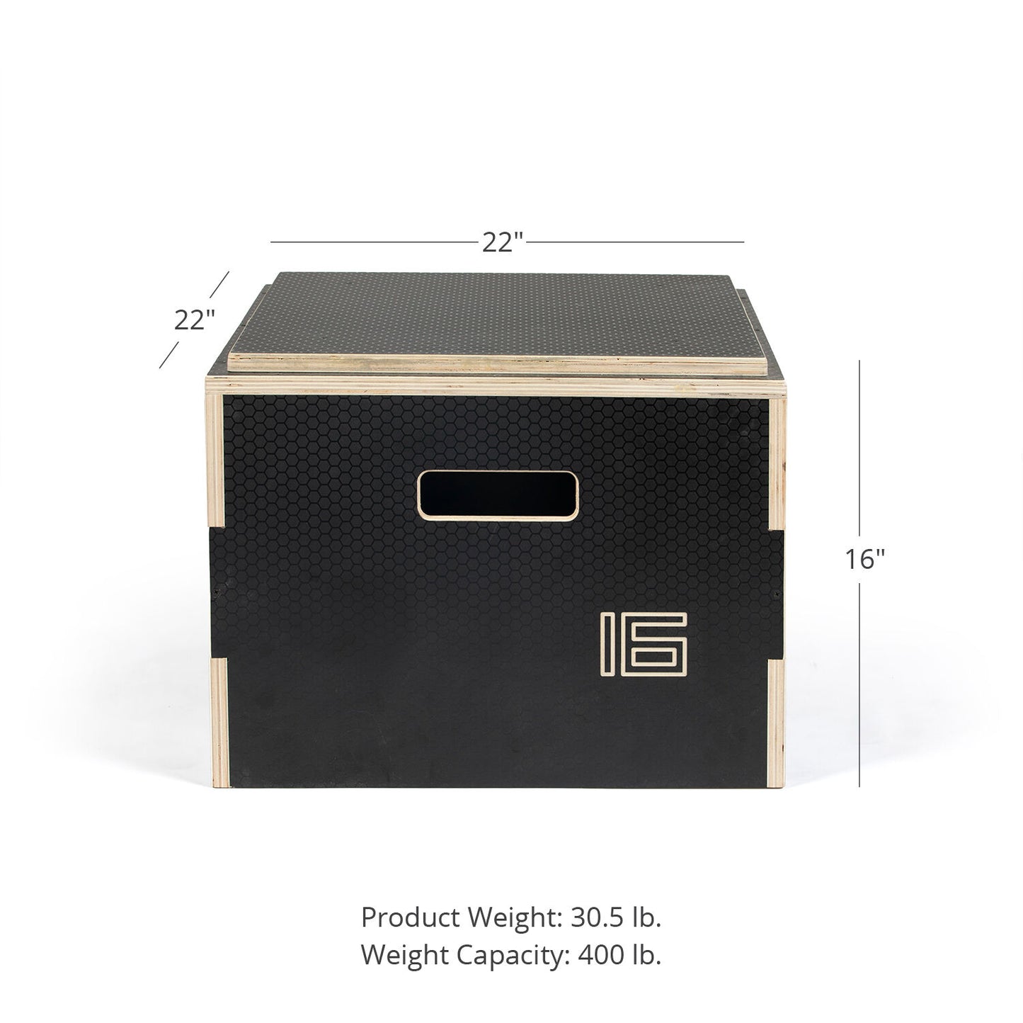 Scratch and Dent - 16-in Stackable Wooden Plyometric Box - FINAL SALE - view 2