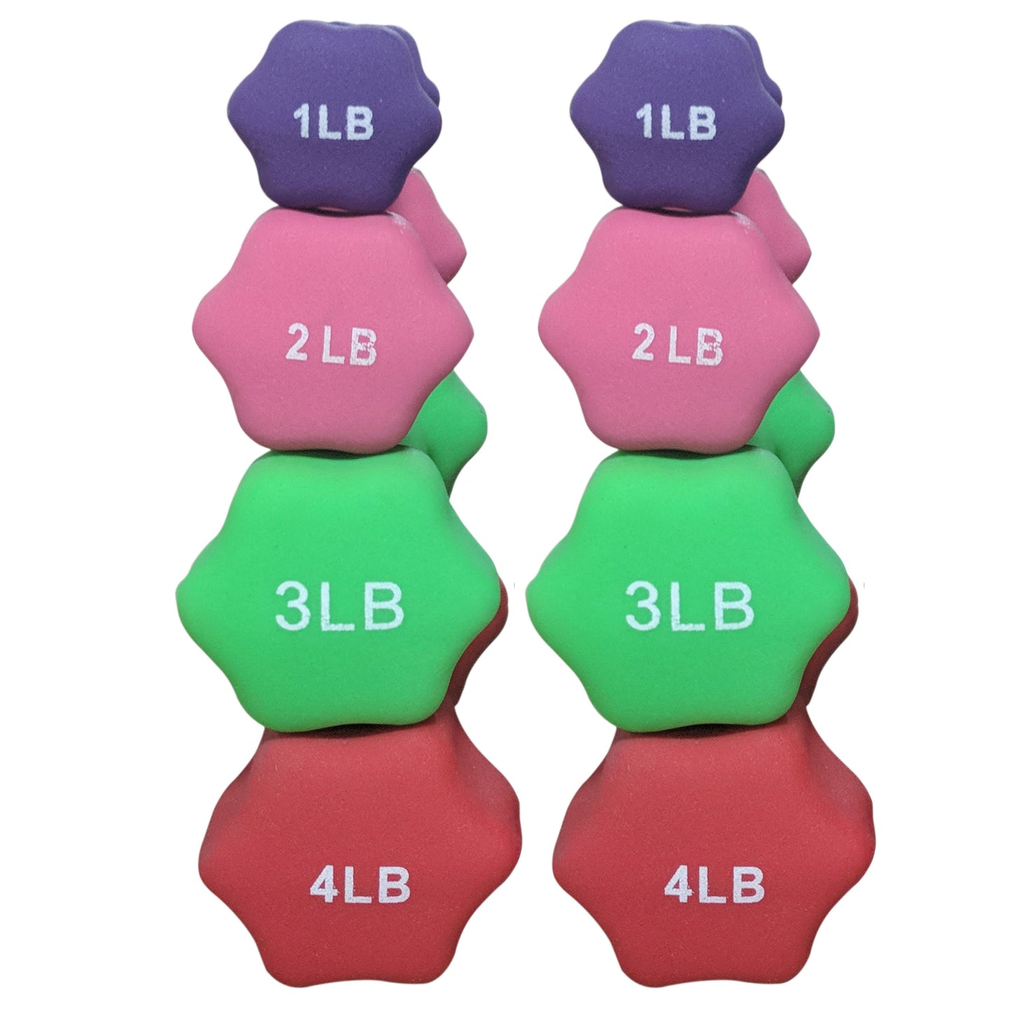 Scratch and Dent, Neoprene Light Weight Dumbbell Set - 1, 2, 3 , 4 LB - view 3