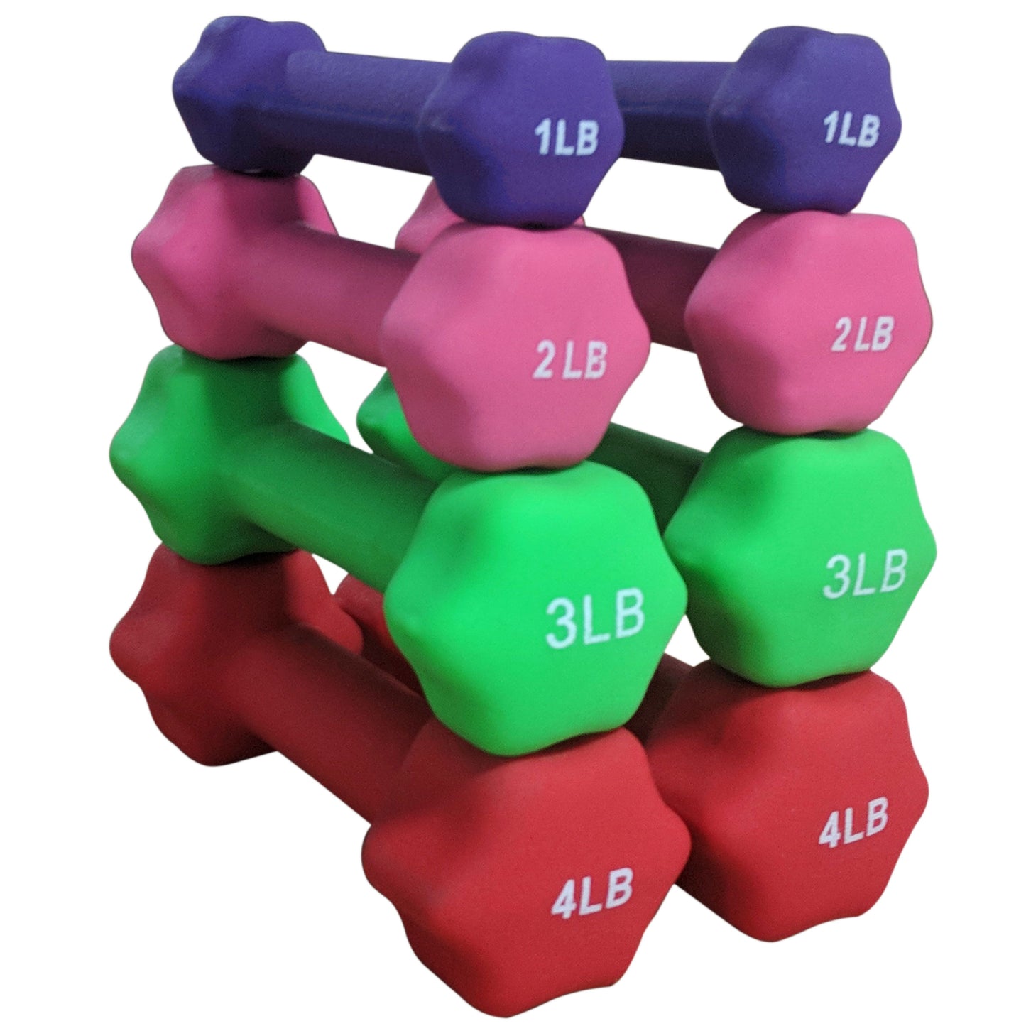 Scratch and Dent, Neoprene Light Weight Dumbbell Set - 1, 2, 3 , 4 LB - view 1