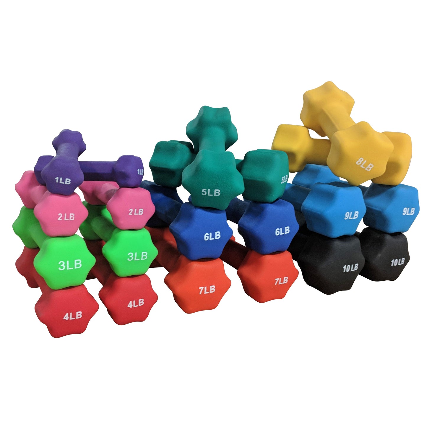 Scratch and Dent, Neoprene Light Weight Dumbbell Set - 5, 6, 7 LB - view 5