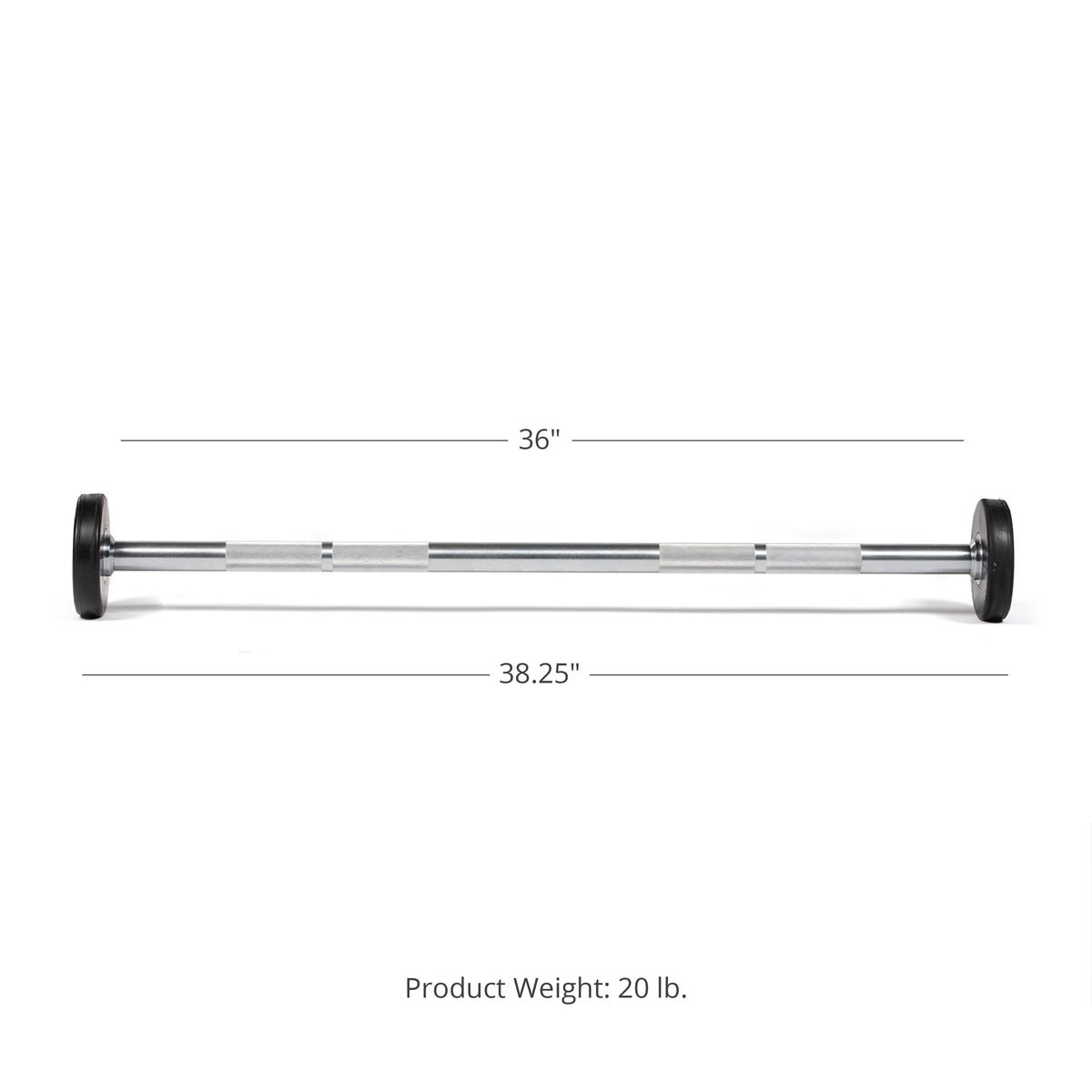 Scratch and Dent - Rubber Fixed Barbell | Straight | 20 LB - FINAL SALE - view 2