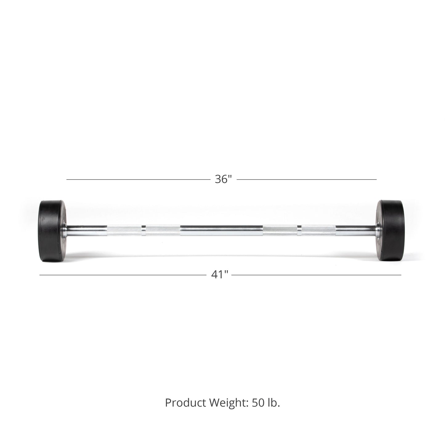 Scratch and Dent - Rubber Fixed Barbell | Straight | 50 LB - FINAL SALE - view 2
