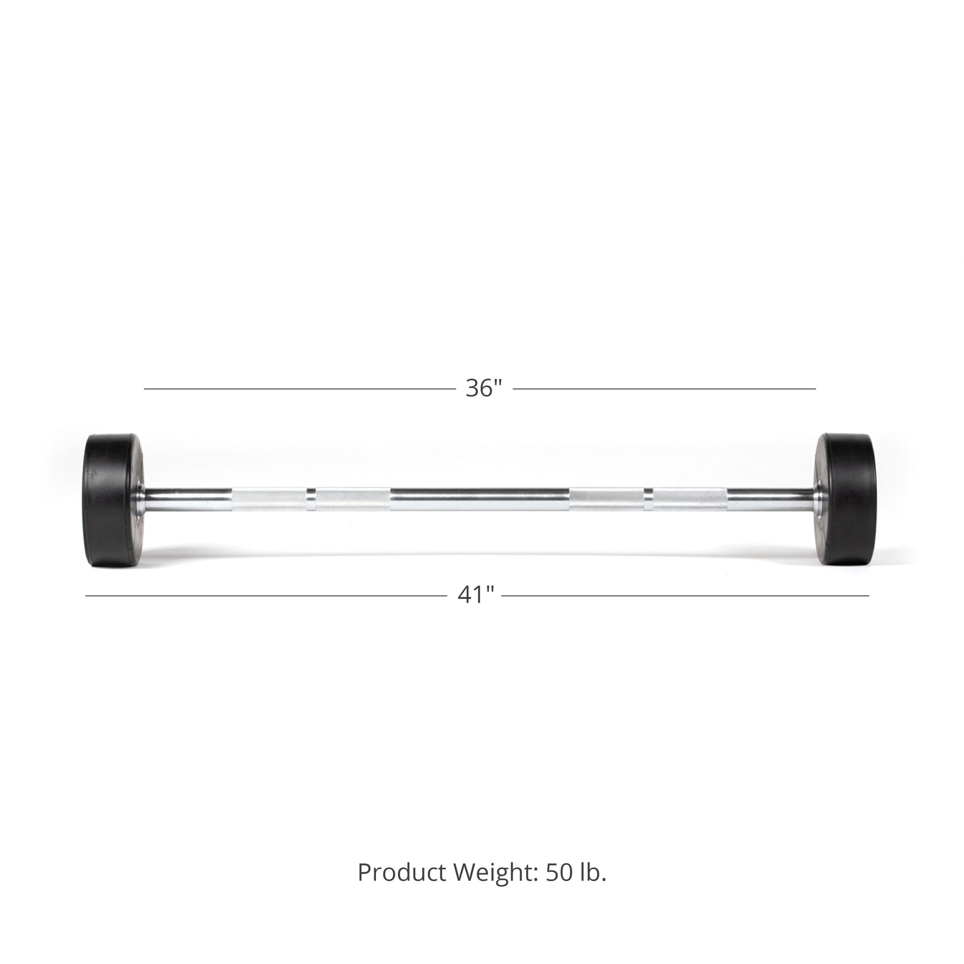 Scratch and Dent - Rubber Fixed Barbell | Straight | 50 LB - FINAL SALE