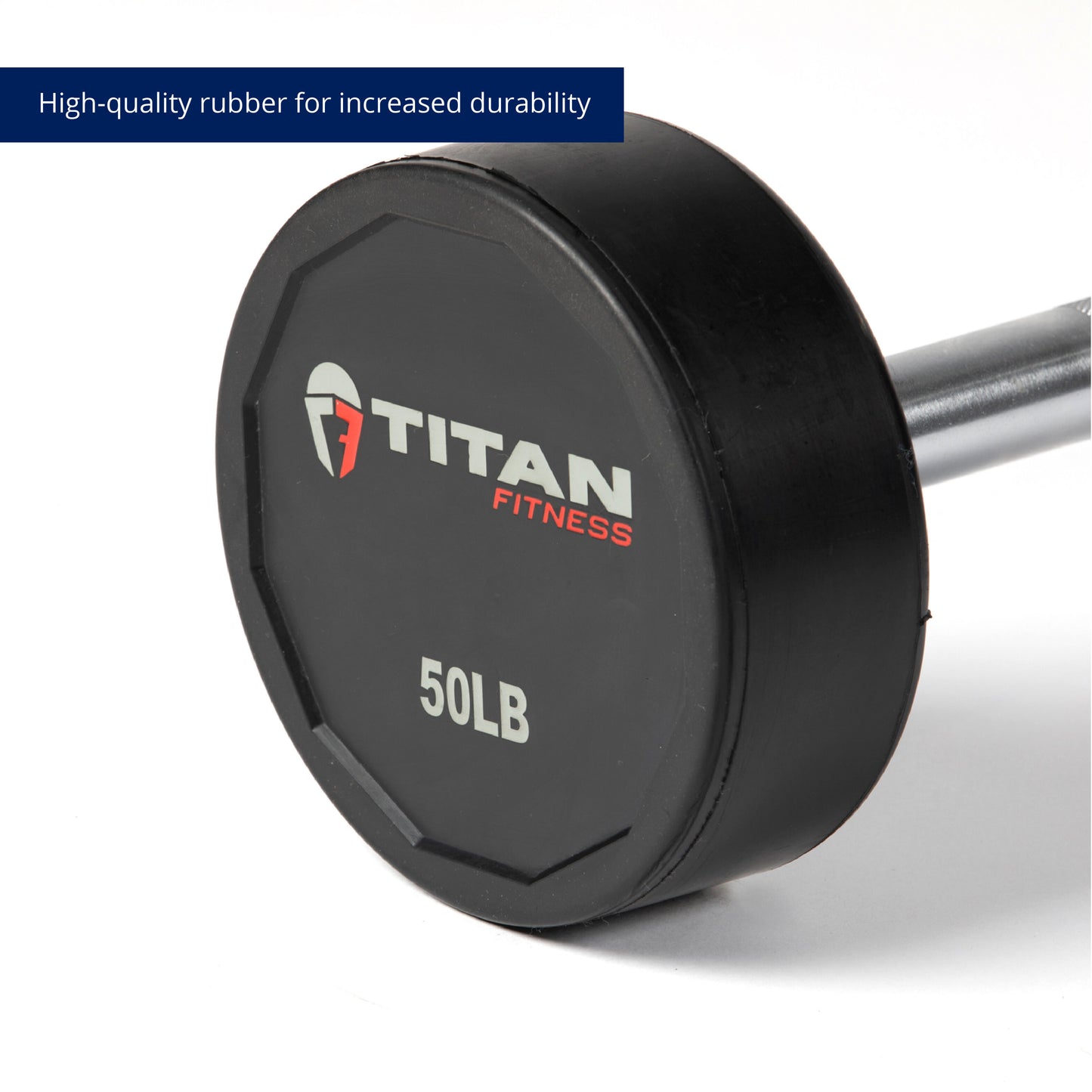 Scratch and Dent - 50 LB Straight Rubber Fixed Barbell - FINAL SALE - view 7