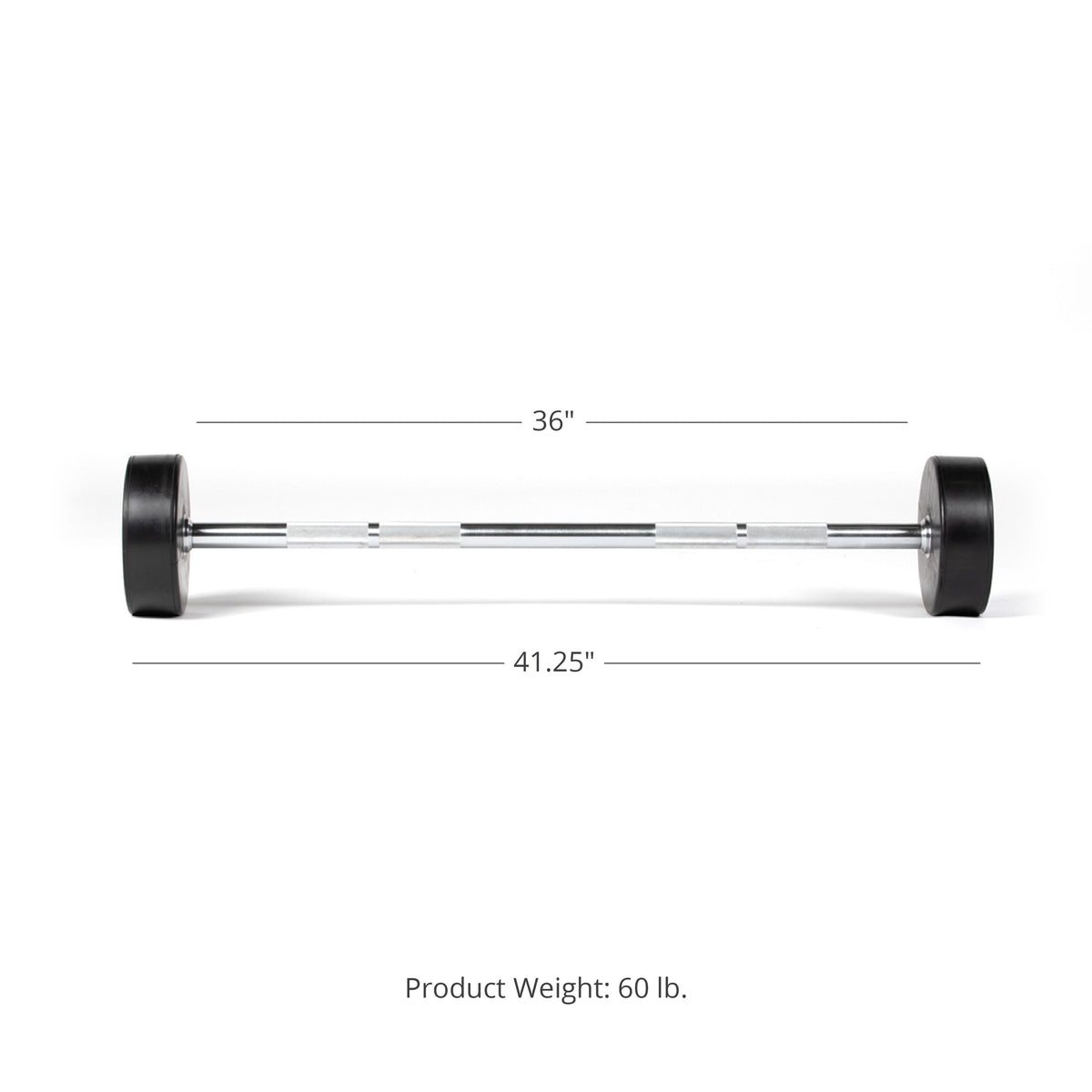 Scratch and Dent - Rubber Fixed Barbell | Straight | 60 LB - FINAL SALE - view 2