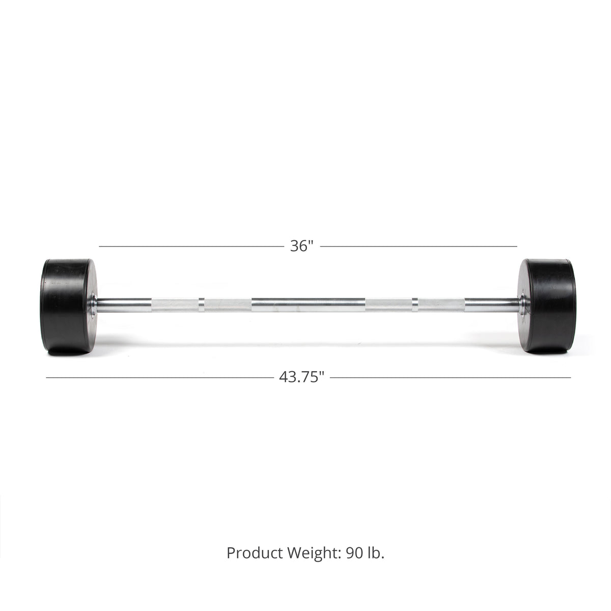 Scratch and Dent - Rubber Fixed Barbell | Straight | 90 LB - FINAL SALE - view 2