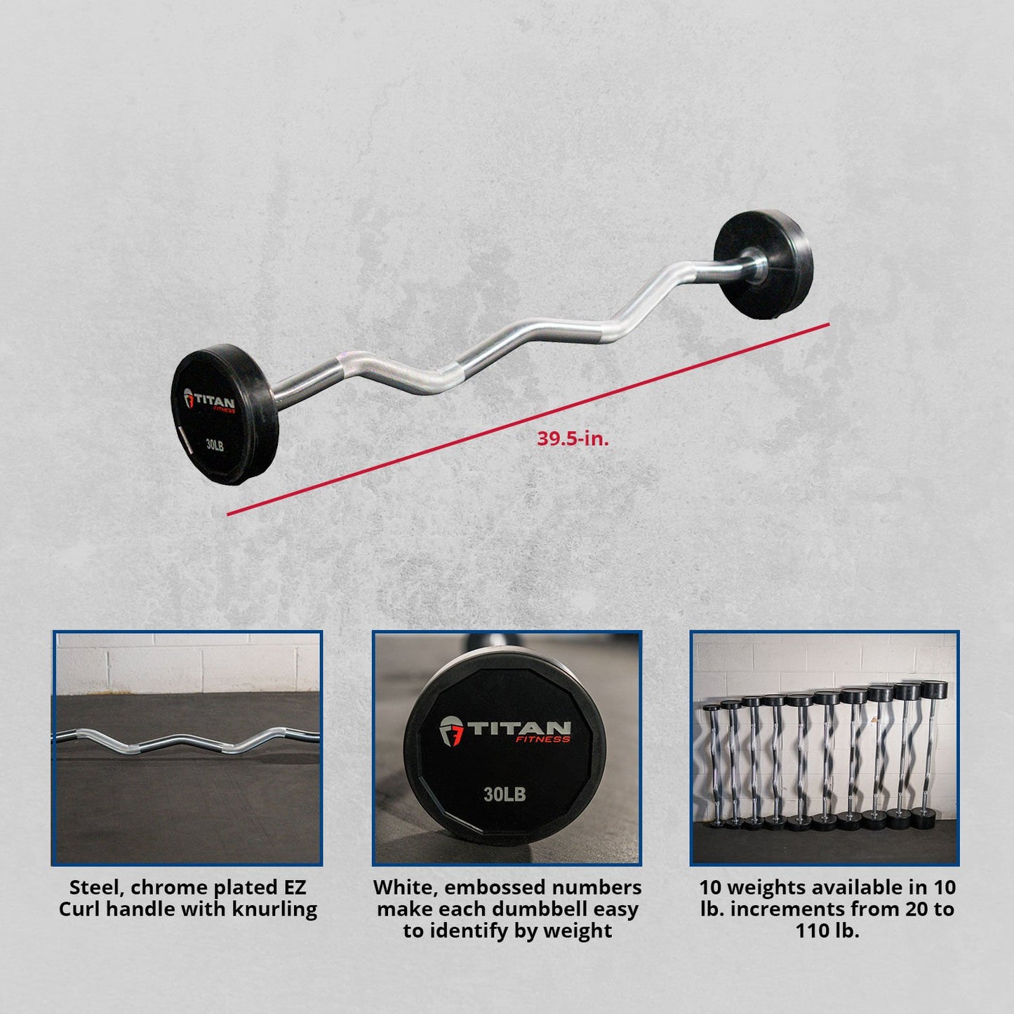 Scratch and Dent - Rubber Fixed Barbell - view 2