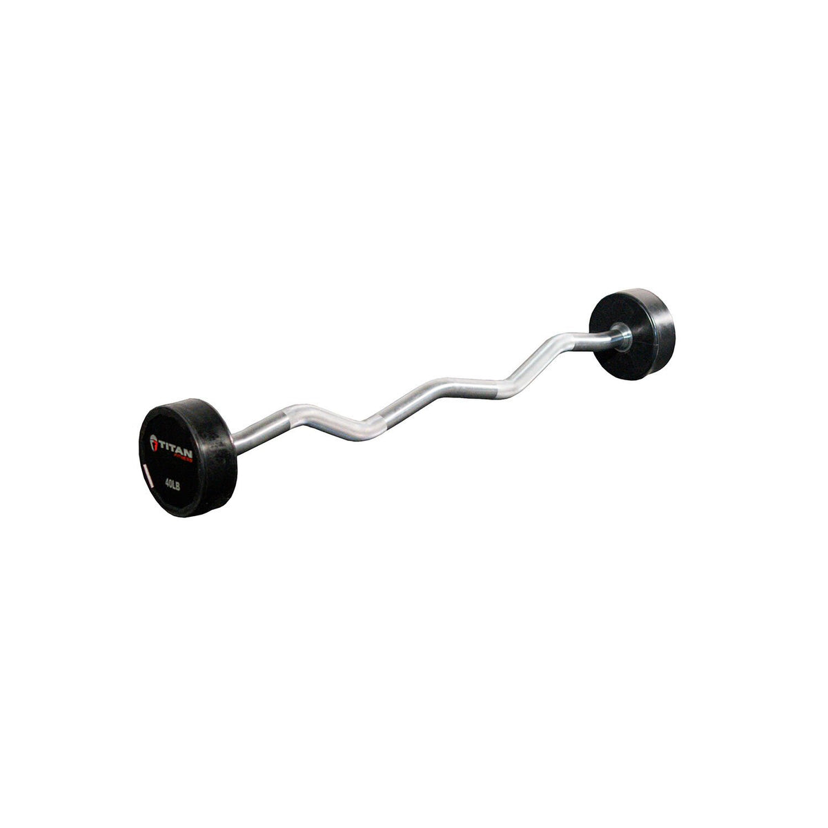 Scratch and Dent - Rubber Fixed Barbell – EZ Curl – 40 LB - FINAL SALE - view 1