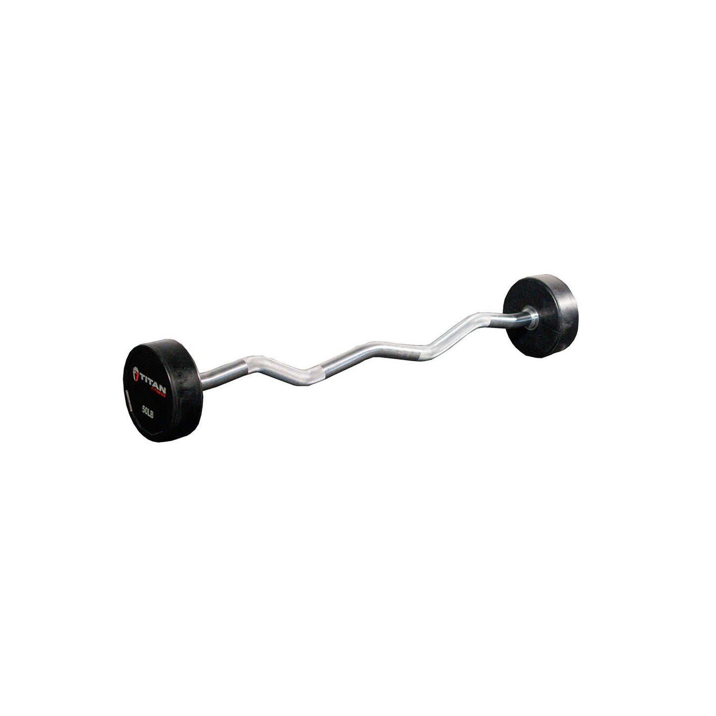 Scratch and Dent - Rubber Fixed Barbell | EZ Curl | 50 LB - FINAL SALE - view 1