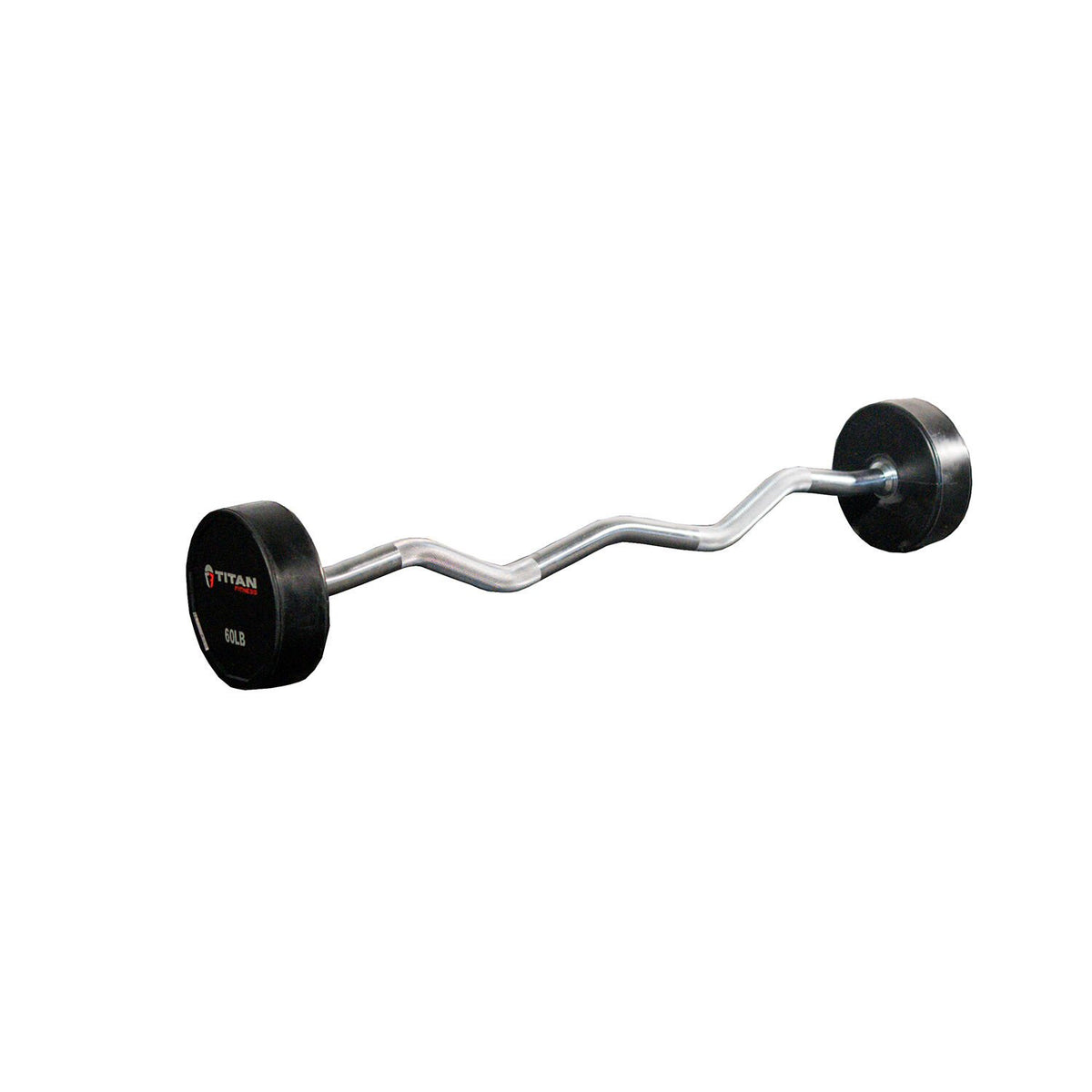 Scratch and Dent - Rubber Fixed Barbell | EZ Curl | 60 LB - FINAL SALE - view 1